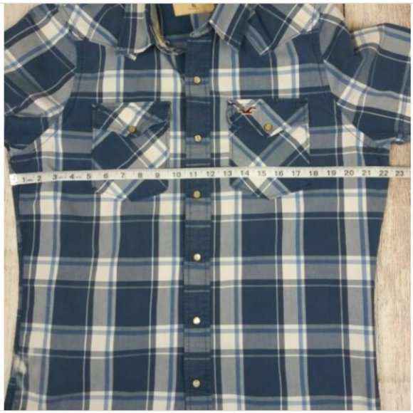 HOLLISTER CO Western Styling Men's Blue Plaid - Picture 3 of 5